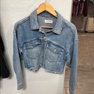 PacSun Light Blue Cropped Denim Jacket xs/s